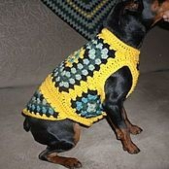 Dog sweaters Granny square crochet handmade - Picture 2 of 8
